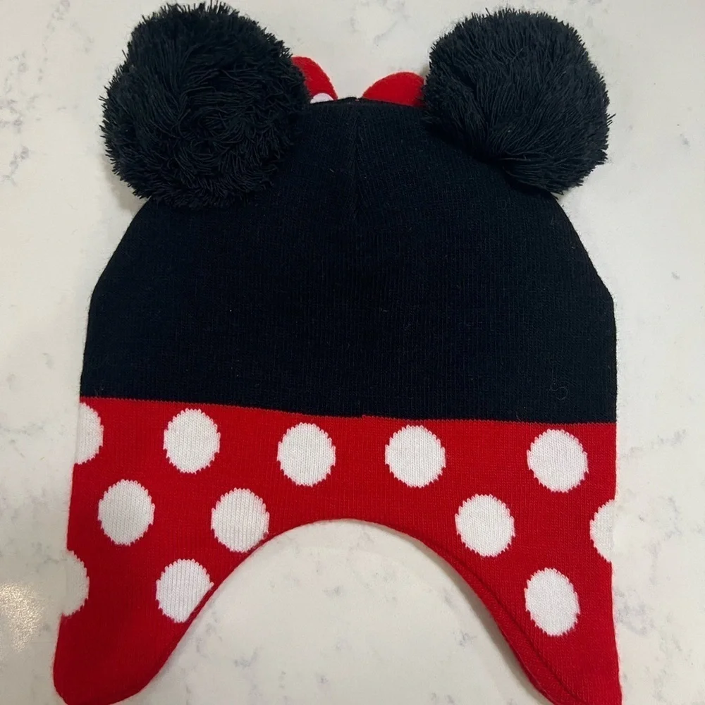 Kids Black and Red Polka Dot Ear Hat